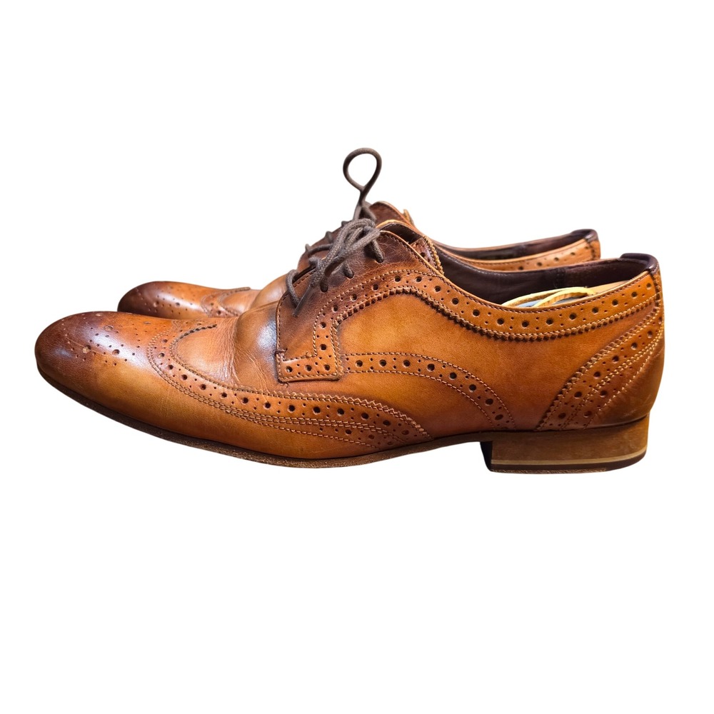 Ted Baker Gryene Men Tan Brown Leather Wingtip‎ Brogue Dress Shoes Size 10